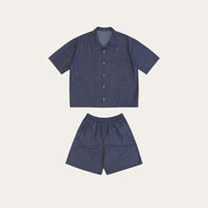 Nouvel ensemble décontracté unisexe d'été en velours imprimé respirant, chemise et short amples à col cubain en velours fin - Product Image 6