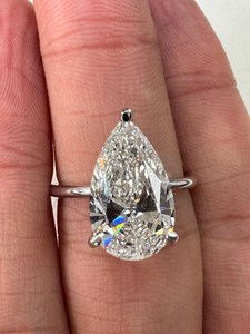 Bague de fiançailles en moissanite taille poire pour femme, en argent 925 véritable, cadeau de demande en mariage pour partenaire - Product Image 2