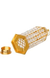 Premium Crystal Lantern Shape <b>Tealight</b> Candle <b>Holder</b> for Elegant Home Decor Festive Lighting - Product Image 2