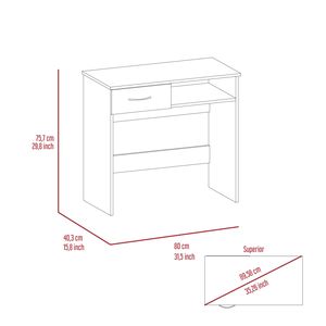 Set da Ufficio Domestico Vizcaya con Cassetto Singolo, Vassoio per Tastiera e Libreria, Scrivania per Computer Nera - Product Image 6