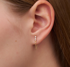 Magnifiques boucles d'oreilles en or 14 carats avec diamants de laboratoire pour femmes, bijoux fins de créateur pour les occasions spéciales - Product Image 6