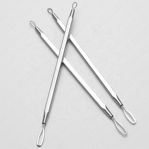 Professional Stainless Steel Acne Extractor Set 3 Pcs Double Ended Blackhead Remover Lancet Needles with Storage Case - Product Image 1