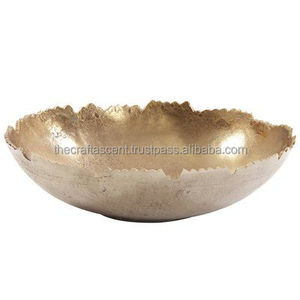 ชามอลูมิเนียมสำหรับตกแต่งและรับประทานอาหารสุดหรูถาดผลไม้ทำจากอลูมิเนียมสีทองใช้ในบ้านและในครัว - Product Image 3