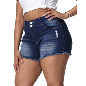 Shorts en jean bleu élégants, coupe droite, taille mi-haute, style vintage décontracté, en coton, par Abdul Royal World Export - Product Image 5