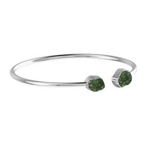 Premium 925 Sterling Silver Trendy Adjustable <b>Bracelet</b> Bangles Moldavite Rough Shape Twister <b>Bracelet</b> Gift Women - Product Image 1