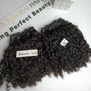 Paquete de pelo crudo Jery rizado romántico alineado con cutícula de pelo virgen dibujado doble vietnamita precio al por mayor - Product Image 1