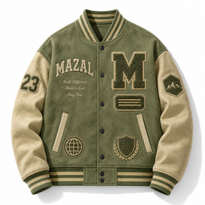 Blouson universitaire en laine méltone avec lettrage audacieux pour les détaillants de boutiques, prix d'usine, lignes de marques privées - Product Image 4