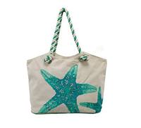 Sac fourre-tout imperméable pour femme |   Sac à bandoulière grande capacité à imprimé ancre avec poignées en corde de coton pour les voyages et le quotidien