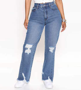 Pantalones Cargo de Mezclilla Ecológicos Vintage para Mujer, Tallas Grandes, de Alta Calidad al Mejor Precio, Cintura Elástica, Secado Rápido y Transpirables - Product Image 2