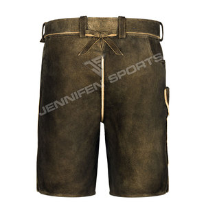 Costumes pour hommes de haute qualité, Lederhosen bavarois personnalisables OEM pour l'Oktoberfest 2026, en cuir de vachette suédé court - Product Image 5