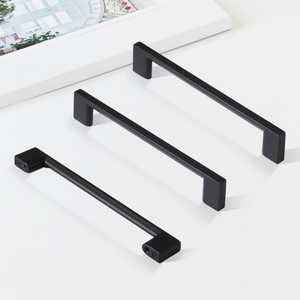 Durable Modern Minimalist Zinc Alloy Cabinet Handle Slim Square <b>Bar</b> <b>Pull</b> Matte Black Furniture Handle <b>for</b> Kitchen Wardrobe - Product Image 1