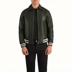 Veste universitaire premium pour homme, manteau de baseball personnalisé, mélange de laine, manches en cuir, service d'échantillons OEM ODM - Product Image 6