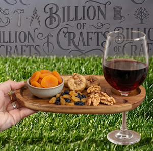 Wholesale Heart Shaped Acacia <b>Wood</b> Wine Serving Board with Glass Holder Appetizer Plate for Party <b>Picnic</b> - Product Image 6