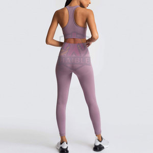Conjunto de Yoga con Sudadera Oversize, Ropa Deportiva Profesional, Diseño Sólido en la Parte Delantera, Ecológico, Transpirable, Cuello en V, Sin Mangas, Conjunto de 2 Piezas - Product Image 4