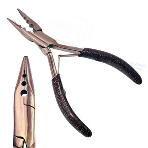 Alicates Profesionales de 3 Orificios para Extensiones de Cabello Color Oro Rosa de 5.5 Pulgadas |   Herramienta de Acero Inoxidable para Abrochar Anillos Micro y Cerrar Cuentas - Product Image 5