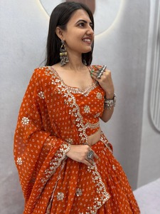 Nuevo Diseño de Conjunto Lehenga Choli de Georgette Estampado para Mujer, Traje Tradicional de Boda, Largo hasta el Suelo, Corte Holgado, Estilo Étnico - Product Image 2