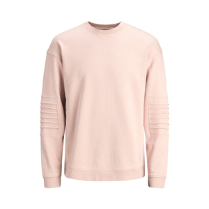 Custom Winter Biker Sweatshirt Men Ribbed <b>Elbow</b> <b>Patch</b> Applique Streetwear Drop Shoulder Pullover Oversized Heavyweight Cotton - Product Image 1