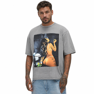Custom Printed Graphic T Shirt Men Oversized Fit Cotton Streetwear Tee High Quality Casual Wear - Product Image 1
