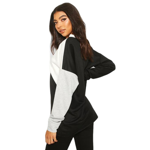 Custom High Quality Color Block Sweatshirt Women Oversized Casual Long Sleeve <b>Pullover</b> Tops Wholesale Streetwear Fleece <b>Jumpers</b> - Product Image 2
