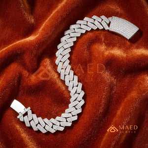 Pulsera de eslabones cubanos plateada con incrustaciones, pulsera de cadena de lujo estilo Hip Hop, pulseras de cadena fina, joyería de moda, regalo - Product Image 6