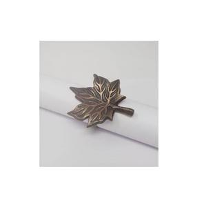 Anillo para Servilletas de Aluminio con Diseño de Hoja Veteada Personalizado, Acabado en Níquel Dorado Antiguo Moderno, Duradero, Ecológico, Decorativo para Bodas - Product Image 3