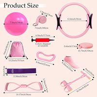 Kit d'accessoires de yoga et Pilates pour l'entraînement : ballon de yoga, anneau de Pilates, bande de résistance et kit de Pilates pour étirements