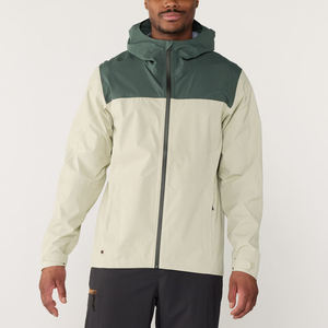 เสื้อแจ็คเก็ตกันน้ำแบบซิปเต็มตัวสำหรับผู้ชาย  ลายบล็อกสี  ความยาวระดับสะโพก  สำหรับกิจกรรมกลางแจ้ง  พร้อมโลโก้แบบกำหนดเอง - Product Image 1