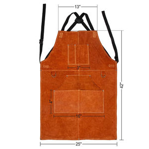 SALUBRIOUS SPORTS Unisex Adults Polished Shiny Dark Cowhide Split Leather Welding Apron with <b>Spark</b> Proof Features - Product Image 6