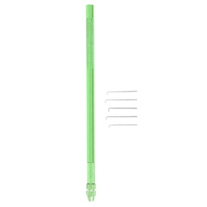 Kit de 5 aiguilles de ventilation en aluminium vert avec micro-aiguilles à crochet en acier – Outils professionnels pour la pose d'extensions capillaires et la fabrication de perruques en dentelle - Product Image 1