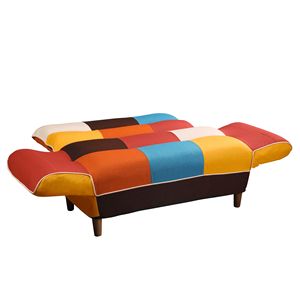 Divano Letto Compatto con Gambe in Legno Massello, Design Colorato - per Intrattenimento Domestico con Video - Product Image 4