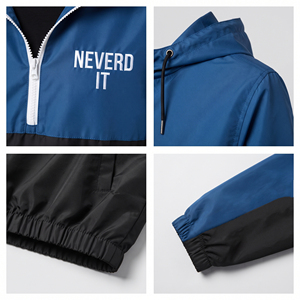 Veste coupe-vent à capuche pour femme, fermeture éclair 3/4, veste de randonnée, 100% nylon, imperméable, capuche personnalisée avec logo brodé, pull à capuche anti-pluie - Product Image 6