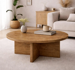Vintage Style Farmhouse New Design Mango Wood <b>Round</b> <b>Side</b> Coffee <b>Table</b> for Living Room Furniture wholesale price - Product Image 1