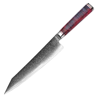 Couteau Kiritsuke professionnel de 9,5 pouces à lame forgée à la main, couteau de cuisine japonais avec manche en bois, couteaux de chef en acier Damas