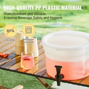 Dispenser per Bevande in Plastica da 3 Galloni con Rubinetto e Coperchio per Bar, Vino, Tè Freddo, Limonata, Bevande per Feste - Product Image 4