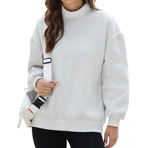 Compre al por Mayor Sudadera de Cuello Alto Holgada y Transpirable para Mujer, Top Cómodo con Logotipo Personalizado, 100% Algodón - Product Image 2