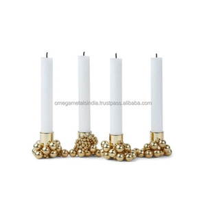 Conjunto de 4 latón molécula titular de la vela y un candelabro vela titular-caso decoración Interior soporte de la vela - Product Image 4