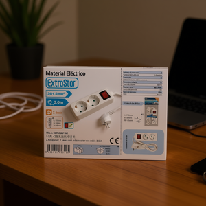 Prolunga Elettrica ExtraStar a 2 Prese 3M con Interruttore - Product Image 3