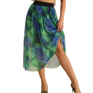 Custom Eco-Friendly Casual Wrap Women's High <b>Waist</b> <b>Elastic</b> Ribbed Knit Long <b>Skirt</b> 100% Polyester Solid - Product Image 1