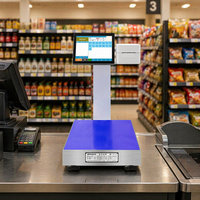 Timbangan Label Pencetak Logam Termal Cerdas IoT Industri Kapasitas 200-800kg Lebar 80mm Dukungan SDK untuk Android/Windows POS