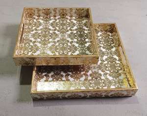 Designer Eco-Friendly Durable <b>Wooden</b> Serving Tray for Weddings and Hotels - Product Image 1