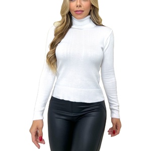 2025 femmes pull à col roulé épais chaud mode tricot pulls manches longues Simple BD fournisseur hiver grande taille motif - Product Image 6