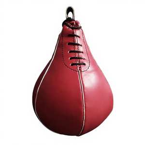 Ballon de frappe rapide en cuir PU à double extrémité, sac de vitesse suspendu en forme de poire avec équipement d'entraînement de réaction visuelle, ballon d'entraînement de boxe - Product Image 1