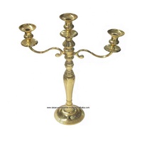 Candélabre à 3 bras en laiton fait main, vintage, durable, écologique et de haute qualité pour la décoration intérieure, les mariages, les fêtes et les dîners de Noël