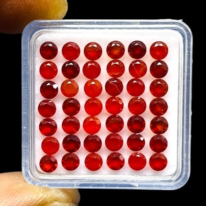 Onyx orange naturel, pierres précieuses rondes taillées en diamant de 3 mm, calibrées, en vrac, pour la fabrication de bijoux et les fournitures d'artisanat - Product Image 4