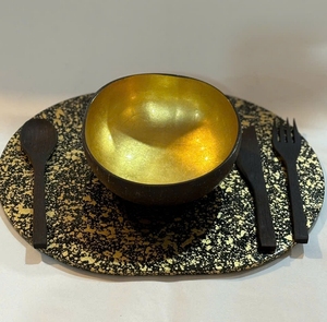 Customized Food Safe Lacquer Placemat New Design Handmade Scallop Mat OEM Product from Vietnam - Product Image 3