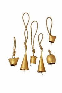 Campanas Colgantes con Acabado de Latón, Mini Campanas Vintage con Cuerda para Decoración del Hogar, Diwali, Pooja, Navidad, Arte de Pared y Manualidades - Product Image 3