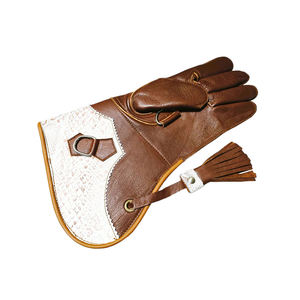 Gant de fauconnerie de style arabe en cuir de cerf, 30 cm de long, double couche, qualité supérieure, fait main, pour l'entraînement en extérieur, très apprécié - Product Image 1