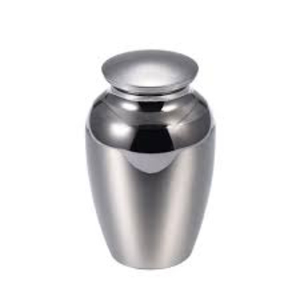 Urne funéraire artisanale en aluminium noir et argent pour cendres humaines, urne commémorative décorative avec couvercle et gravure florale - Product Image 3