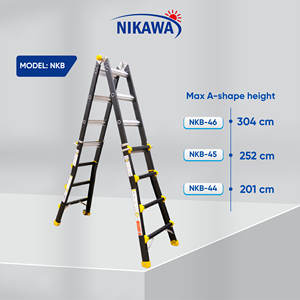 บันไดอลูมิเนียมอเนกประสงค์พับได้ EN131 NIKAWA ขนาด 20 ฟุต 12 ขั้น รับน้ำหนักได้ 300 ปอนด์ เหมาะสำหรับใช้ในโรงแรม ดีไซน์ทันสมัย รับประกัน 1 ปี - Product Image 2