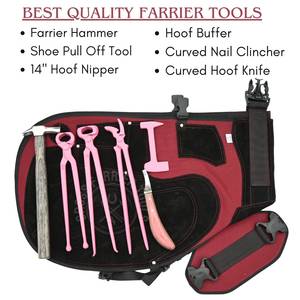 Juego de Herramientas Profesionales para Herrador de Caballos, Delantal de Herrador Estilo Cocodrilo, Pinza para Clavos, Alicates de Recorte, Cuchillo para Pezuñas, Pulidor, Extractor de Clavos - Product Image 3